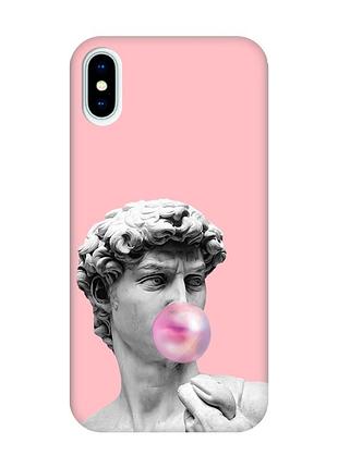 Матовый розовый чехол на iphone x/xs :: скульптура (принт 352)