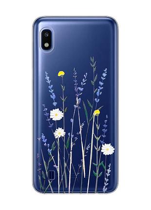 Прозрачный чехол на samsung galaxy a10 (2019) a105 :: полевые цветы (принт 270)