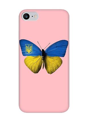 Матовий рожевий чохол на iphone 7 / 8 :: метелик україна (принт 255)
