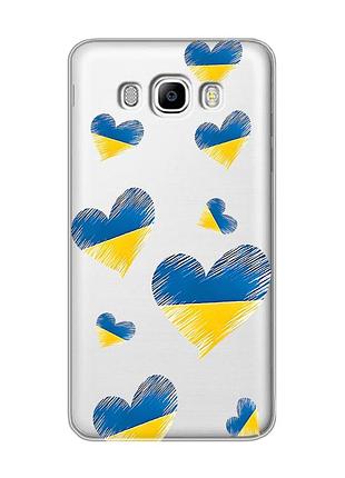 Прозорий чохол на samsung galaxy j7(2016) j710 :: сердечка. україна (принт 258)