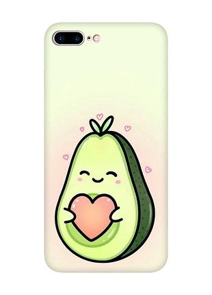 Матовий чохол з рожевими боками на iphone 7 plus/8 plus :: кавай авокадо з сердечком (принт 310)