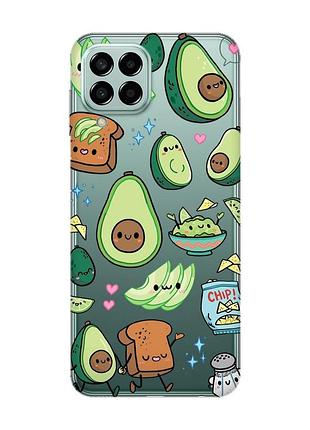 Прозорий чохол на samsung galaxy m33 5g :: милі авокадо каваї (принт 305)