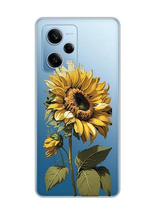 Прозрачный чехол на xiaomi redmi note 12 5g :: подсолнечник (принт 274)