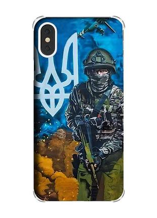 Чехол с утолщёнными углами на iphone x/xs :: защитник (патриотический принт 349)