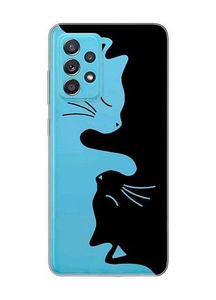 Прозорий чохол на samsung galaxy a52 котики (принт 118)