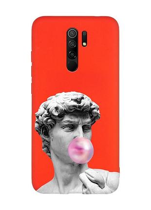 Матовий червоний чохол на xiaomi redmi note 8 pro :: скульптура (принт 352)