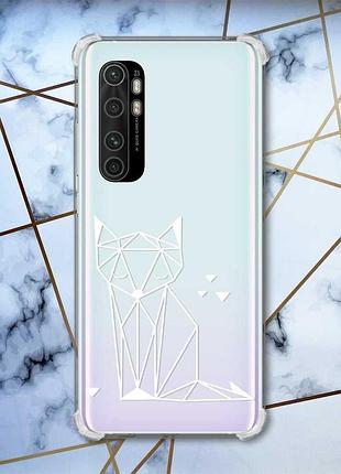 Чохол з потовщеними кутами на xiaomi mi note 10 lite лисиця (принт 127)