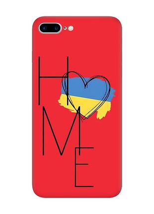 Матовий червоний чохол на iphone 7 plus/8 plus :: дім україна (принт 353)
