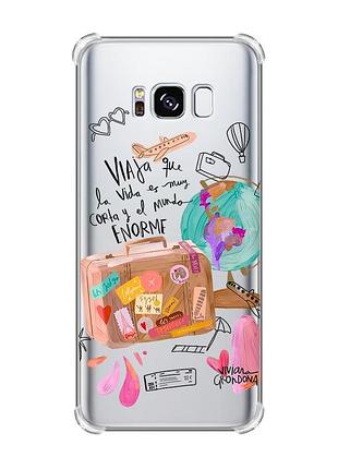 Чохол з потовщеними кутами на samsung galaxy s8 :: настрій подорожувати (принт 329)