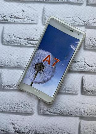 Силиконовый чехол с рисунком для samsung galaxy a7 цветы синие 2