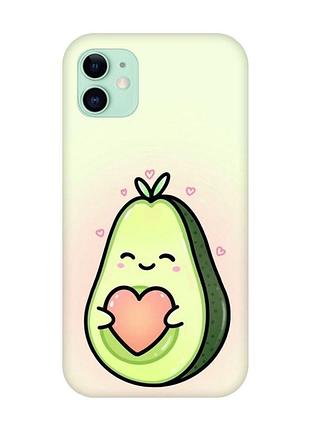 Чохол на apple iphone 11 (6,1) :: кавай авокадо з сердечком (принт 310)