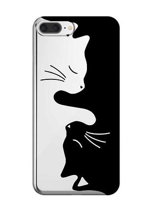 Прозрачный чехол на iphone 7 plus/8 plus :: кошечки (принт 118)