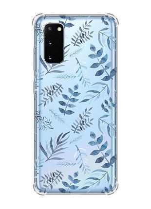 Чохол із потовщеними кутами на samsung galaxy s20 plus :: рослинний фон (принт 276)