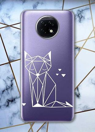 Прозрачный чехол для xiaomi redmi note 9t/redmi note 9 5g лиса (принт: 127)