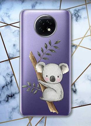 Прозрачный чехол для xiaomi redmi note 9t/redmi note 9 5g :: коала (принт: 132)