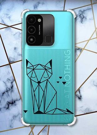 Чохол з потовщеними кутами на tecno spark go 2022 :: лисиця (принт 126)