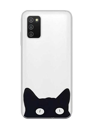 Прозрачный чехол на samsung galaxy a03s :: кошечка (принт 119)