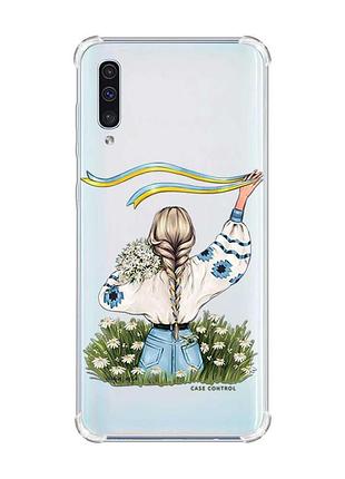 Чохол з потовщеними кутами на samsung galaxy а50 (2019) а505 :: дівчина зі стрічкою (принт 17)