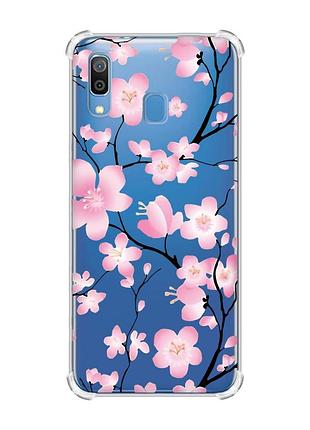 Чехол с утолщёнными углами на samsung galaxy a30 (2019)/a20 (2019) цветущая сакура (принт 282)