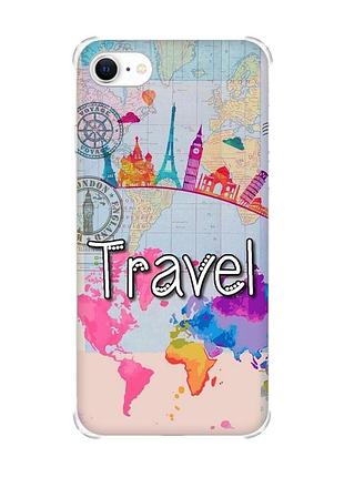 Чохол з потовщеними кутами на iphone 7/ 7s/ 8/ 8s :: подорож. travel (принт 321)