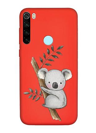 Матовий червоний чохол на xiaomi redmi note 8t :: коала (принт 132)