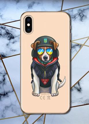 Прозрачный чехол на iphone xs max :: пёс патрон (принт 4)