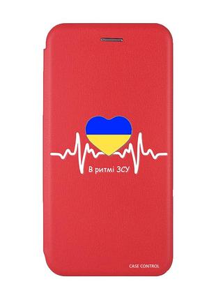 Чехол-книжка с рисунком для samsung galaxy m32/ m22/ a22 4g красный :: в ритме зсу (патриотический принт 71)