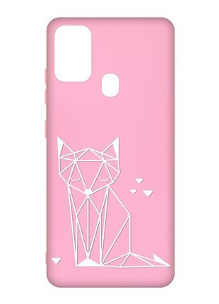 Матовий рожевий чохол на samsung galaxy m30s/m21 :: лисиця (принт 127)