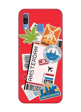 Матовий червоний чохол на samsung galaxy a30 (2019) / a20 (2019) :: подорожі. амстердам (принт 327)