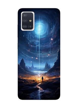 Чохол з чорними боками на samsung galaxy a71 / a715 :: космос (принт 244)
