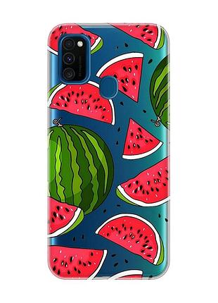 Прозрачный чехол на samsung galaxy m30s/m21 :: арбузы (принт 341)