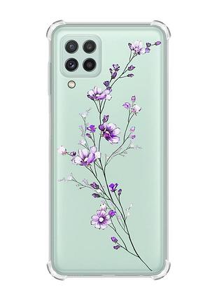 Чохол із потовщеними кутами на samsung galaxy a22 5g / a22s 5g :: гілочка квітів (принт 278)