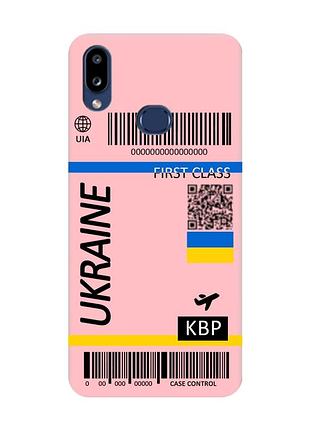Матовый розовый чехол на samsung galaxy a10s (a107) :: авиабилет украина (принт 262)