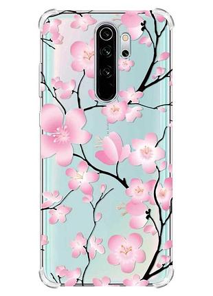 Чехол с утолщёнными углами на xiaomi redmi note 8 pro :: цветущая сакура (принт 282)
