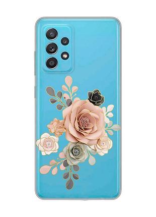 Прозрачный чехол на samsung galaxy a52 :: розы (принт 275)