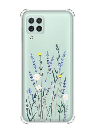 Чохол з потовщеними кутами на samsung galaxy m32/a22/m22 4g :: польові квіти (принт 270)