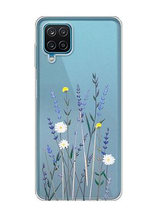 Прозрачный чехол на samsung galaxy a12 4g :: полевые цветы (принт 270)