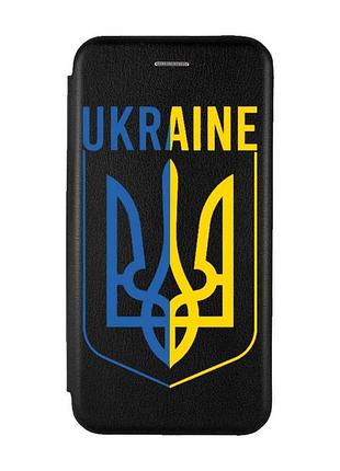 Чехол-книжка с рисунком для xiaomi redmi note 9/10x чёрный :: тризуб (патриотический принт 254)