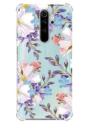 Чохол з потовщеними кутами на xiaomi redmi note 8 pro :: квітковий малюнок (принт 272)
