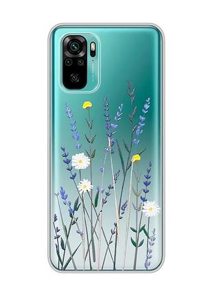 Прозрачный чехол на xiaomi redmi note 10 / note 10s :: полевые цветы (принт 270)