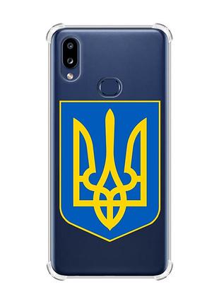 Чехол с утолщенными углами на samsung galaxy a10s (a107) :: тризуб украина (принт 256)