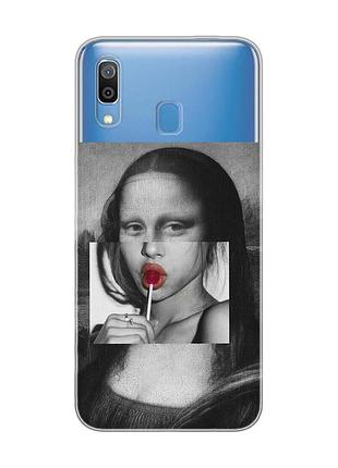 Прозрачный чехол на samsung galaxy a30 (2019)/a20 (2019) современная мона лиза (принт 351)