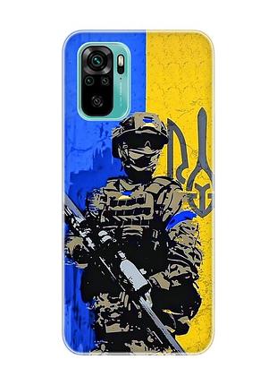 Чехол на xiaomi redmi note 10 / note 10s :: солдат (патриотический принт 350)