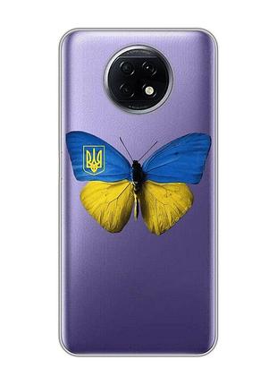 Прозрачный чехол для xiaomi redmi note 9t/redmi note 9 5g :: бабочка украина (принт 255)