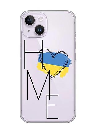 Прозорий чохол із захистом камери на iphone 14 :: дім україна (принт 353)