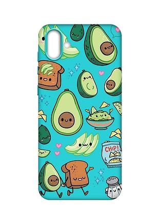 Матовий бірюзовий чохол на samsung galaxy a04 :: милі авокадо каваї (принт 305)
