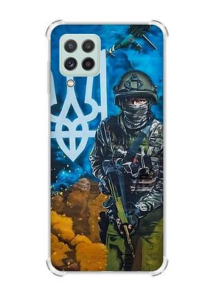 Чехол с утолщёнными углами на samsung galaxy m32/a22/m22 4g :: защитник (патриотический принт 349)