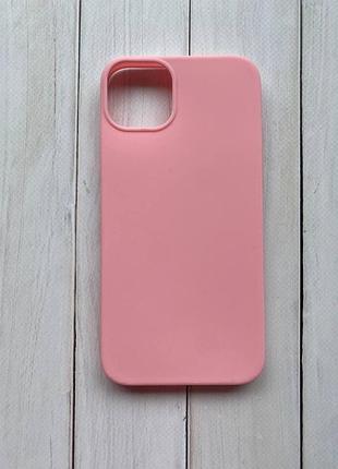 Силіконовий матовий чохол для apple iphone 14 plus рожевий