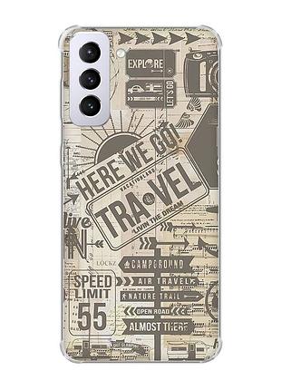 Чехол с утолщёнными углами на samsung galaxy s21 plus :: путешествия (принт 324)