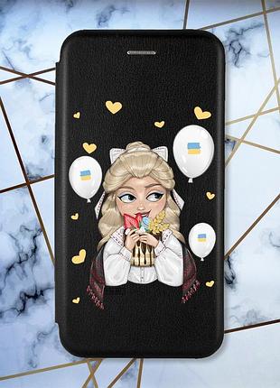 Чохол-книжка з малюнком для samsung galaxy m51 чорний; українка з солодощами (принт 175)